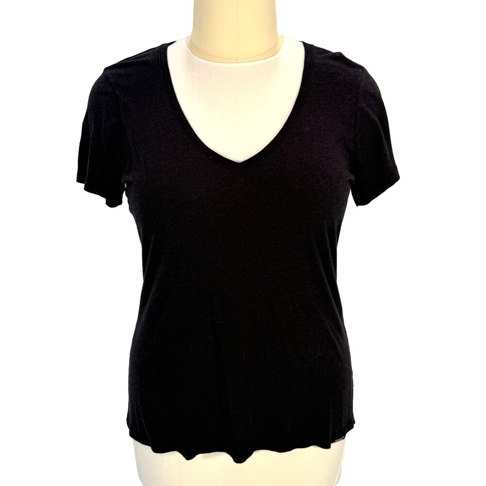 Cariloha Tee Shirt Women's 2XL Smokey Black V-Neck Short Sleeve Bamboo Cotton